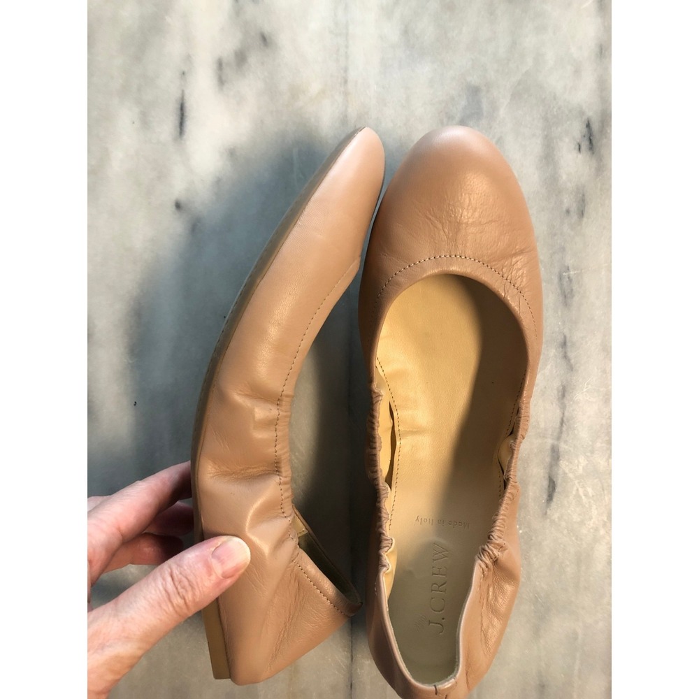 J. Crew Emma Leather Ballet Flats (Style: 06697) Nude - Original Box - Size 10
